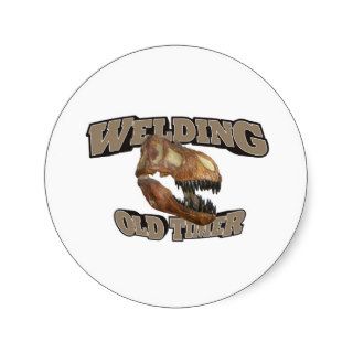 Welding Old Timer Round Stickers