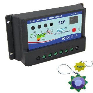HQRP Solar 10A Charge Power Controller / Regulator 12V / 24V 10 Amp with LED Indicator plus HQRP UV Meter  Renewable Energy Charge Controllers  Patio, Lawn & Garden