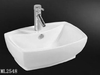 Ceramic Top Mount Square White Vessel Sink 22" x 16"   Vanities
