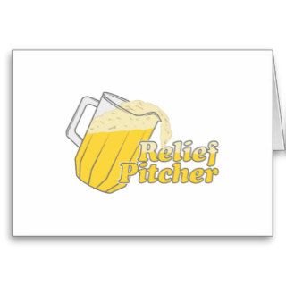 Relief Pitcher Beer Baseball Greeting Card