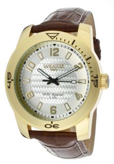 Lancaster Italy OLA0637L YG BN MR  Watches,Mens Silver Dial Brown Genuine Leather, Casual Lancaster Italy Quartz Watches