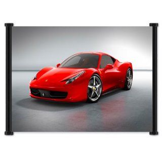 Ferrari 458 Italia Exotic Sports Car Fabric Wall Scroll Poster (26"x16") Inches   Prints