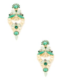 Jade, Emerald, & Mint Crystal Drop Earrings by Elizabeth Cole