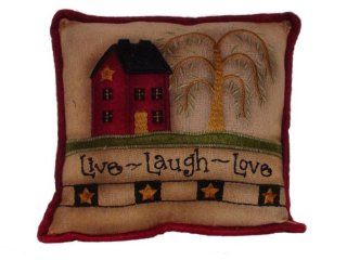 Your Hearts Delight Live Laugh Love Stitchery Pillow, 8 Inch   Throw Pillows