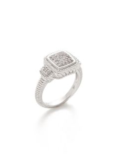 Natalie White Sapphire Medium Cushion Ring by Judith Ripka