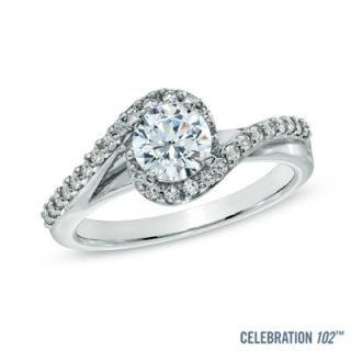 Celebration 102® 1 CT. T.W. Diamond Swirl Engagement Ring in 18K