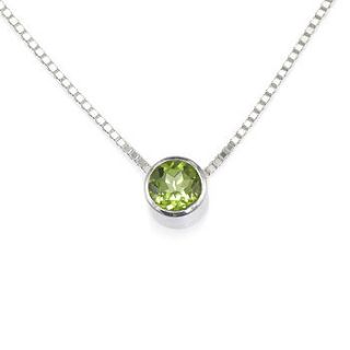 peridot necklace august birthstone by lilia nash jewellery