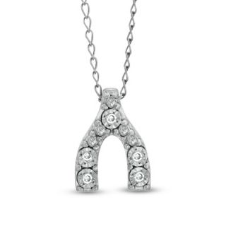 ® Diamond Accent Wishbone Pendant in Sterling Silver   17   Zales