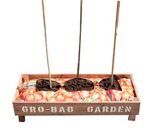 personalised raised grow bag holder surround by great little crate company