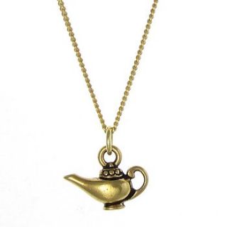 aladdin's lamp charm necklace by black pearl