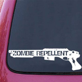 Zombie Repellent Assault Shotgun   Car Vinyl Decal Sticker   (3.5"w x 11.25"h) Automotive
