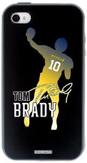 Coveroo 465 5969 BC HC Guardian Hybrid Case for iPhone 4/4S   Tom Brady Michigan Silhouette   1 Pack   Retail Packaging   Black Cell Phones & Accessories