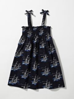 Sailboat Print Smocked Dress by Rachel Riley