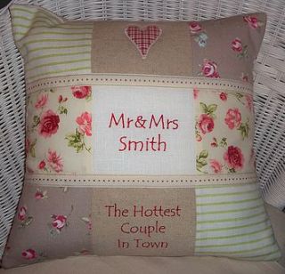 'mr and mrs' cushion by tuppenny house designs