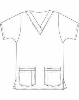 Landau 8219 Women's V Neck Tunic Medical Scrubs Shirts Clothing