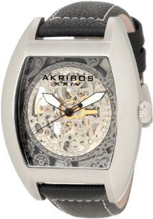 Akribos XXIV Men's AKR454SS Premier Skelton Automatic Tourneau Shaped Watch at  Men's Watch store.