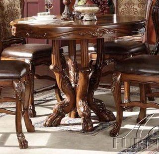Counter Height Dining Table in Brown Cherry Finish  