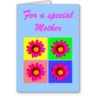 Pop Art Flowers Mothers Day card