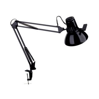 Dainolite Lighting 38 in Adjustable Black Desk Lamp with Metal Shade