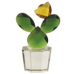 Fifth Avenue Crystal Reflections Green Cactus Planter Miniature Fifth Avenue Crystal Decorative Collectibles
