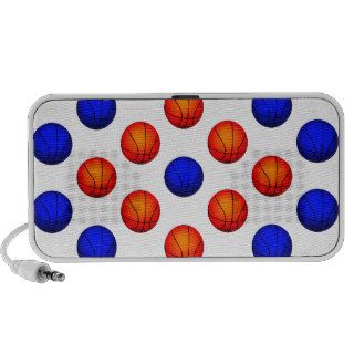 Orange and Blue Basketball Pattern Portable Speaker