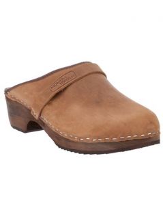 Moheda Toffeln Leather And Wood Clog