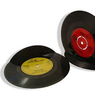 small vinyl record bookends 45's by vinyl village