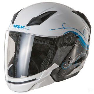 Fly Racing Tourist Cirrus White/Blue Full Face Helmet   X Small Automotive