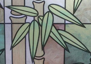 Homeartist Bamboo Glass Decorative Frosted Privacy Window Film 3 FT x 16 FT   Stained Glass Window Panels