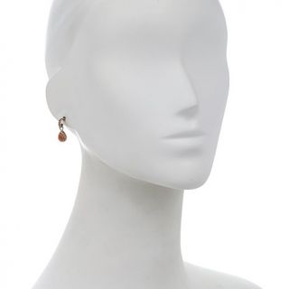 Studio Barse Scrolled Bronze and Gemstone Drop Earrings