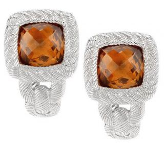 Judith Ripka Sterling 3.50ct Faceted Ginger Quartz Earrings —