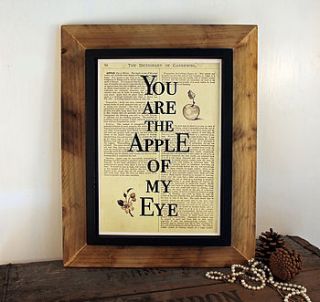 'you are the apple of my eye' framed print by möa design