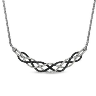 CT. T.W. Enhanced Black and White Diamond Loose Braid Necklace in