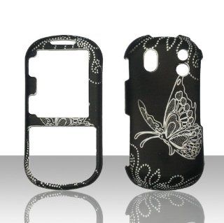 White Butterfly Samsung Intensity II 2 U460 Verizon Case Cover Hard Phone Case Snap on Cover Rubberized Touch Faceplates Cell Phones & Accessories