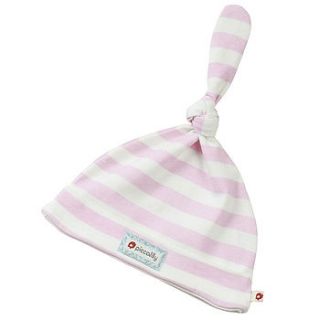girls stripe knot hat by piccalilly