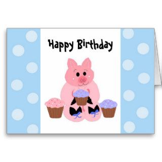 Cute Piggy Birthday Greeting Card