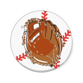 baseball glove and baseball vector design sticker