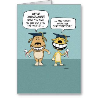 Funny graduation card Dog Graduates