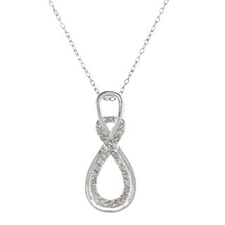 Sterling Silver 1/4ct TDW Diamond Infinity Necklace (J K, I2 I3) Diamond Necklaces