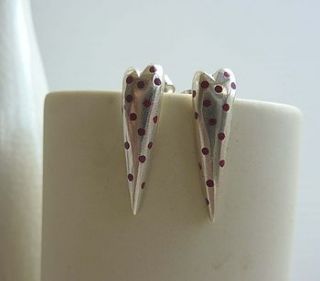 dotty heart stud earrings by alisonbaxterjewellery