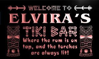 pmg462 r Elvira's Tiki Bar Mask Beer Pub Neon Light Sign  