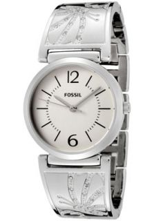 Fossil ES2468  Watches,Womens White Crystal Light Silver Dial Stainless Steel, Casual Fossil Quartz Watches