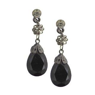 Black Diamond Hues Linear Drop Earrings Gold Plated Dangle Earrings Jewelry