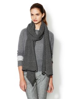 Striped Rolled Edge Cashmere Scarf 100" x 23" by Portolano