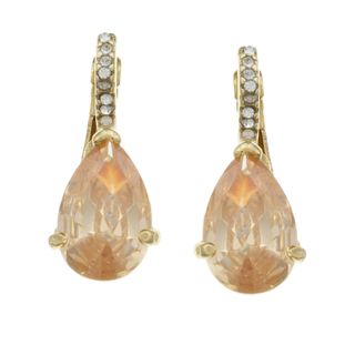 City Style Goldtone Champagne and White Glass Earrings City Style Crystal, Glass & Bead Earrings