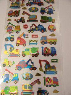 Laser Sticker Strips ~ Vibrant Construction Vehicles (50 Stickers) Toys & Games