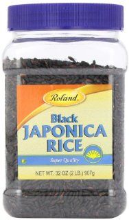 Roland Black Japonica Rice, 32 Ounce Jars (Pack of 4)  Dried Wild Rice  Grocery & Gourmet Food