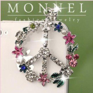 Ip478 Cute Peace Sign Wreath Anti Dust Plug Cover Charm for Iphone Android 3.5mm Cell Phones & Accessories