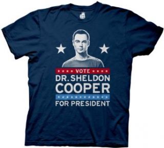 The Big Bang Theory Vote Dr. Sheldon Cooper for President Navy Mens T shirt Clothing