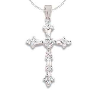 miracle cross pendant in 10k white gold $ 429 00 add to bag send